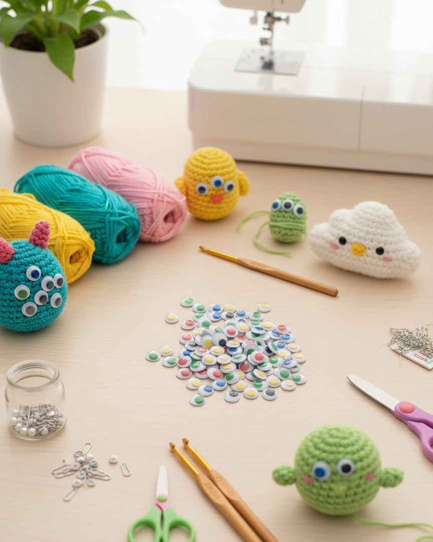 1.5 cm Renkli Oynar Göz – Amigurumi, Okul Öncesi Etkinlik ve Hobi Malzemesi