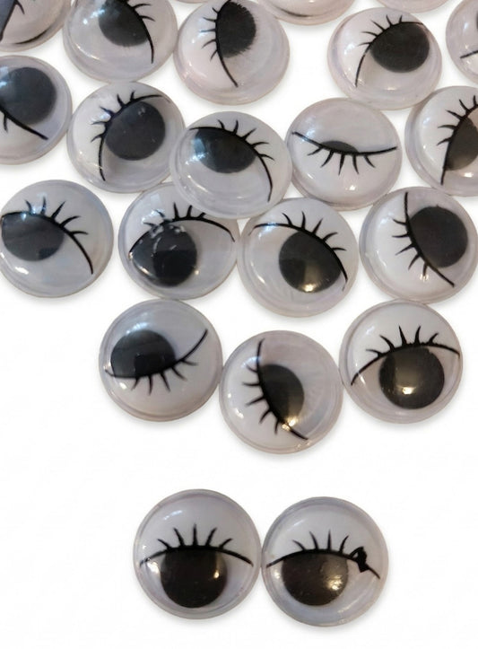 15mm  Siyah Kirpikli Oynar Göz