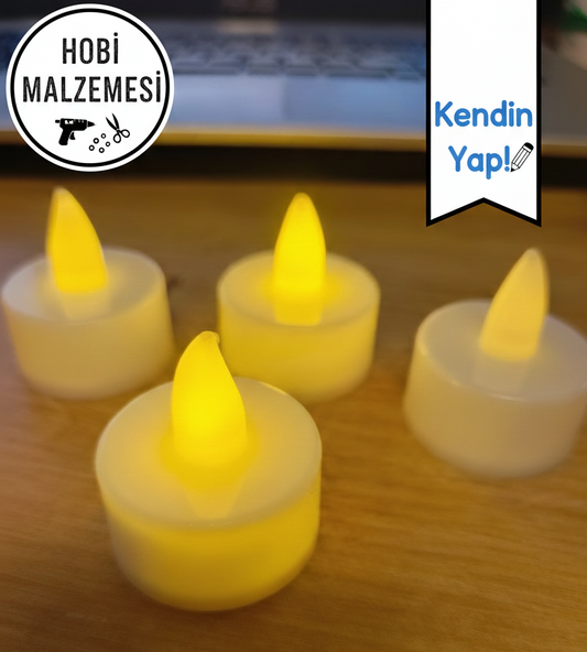 Dumansız - LED Mum - Pilli Titreşimli Dekoratif Mum