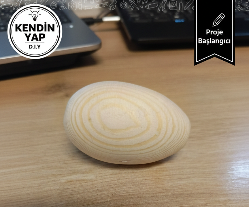 Masif Ahşap Yumurta - El Yapımı - Hobi  malzemesi - boyanabilir ahşap