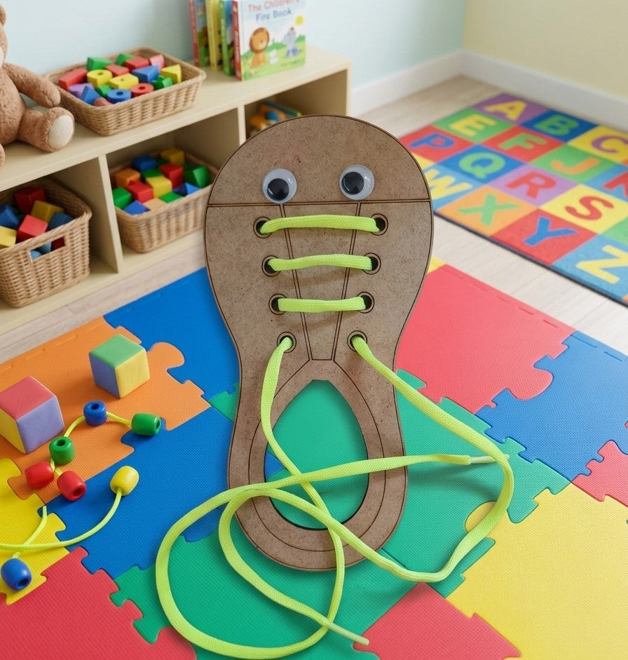 Montessori Ahşap Ayakkabı Bağlama Tahtası
