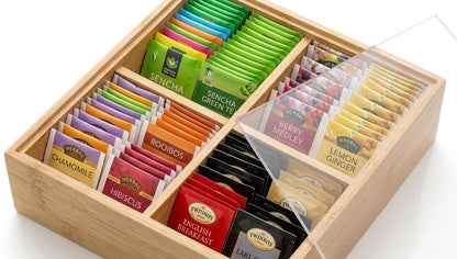 Dört bölmeli Bambu kutu çay kutusu