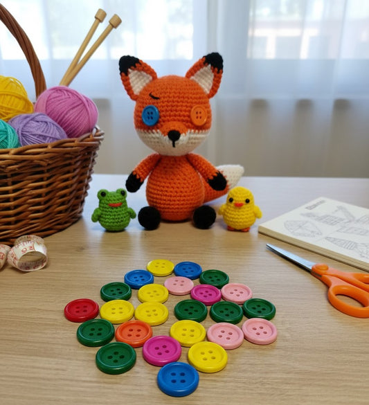 1.5 cm Renkli Ahşap Düğme -El Yapımı Ürünler İçin Hobi Düğmeleri 