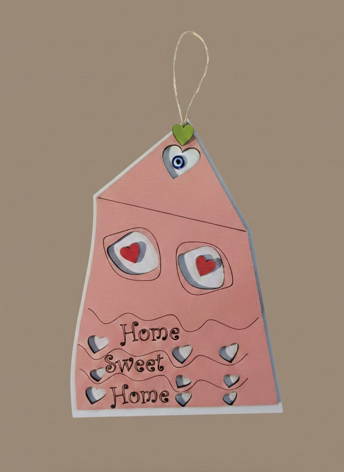 Home Sweet Home Ahşap Kapı Süsü - tasarım ürün
