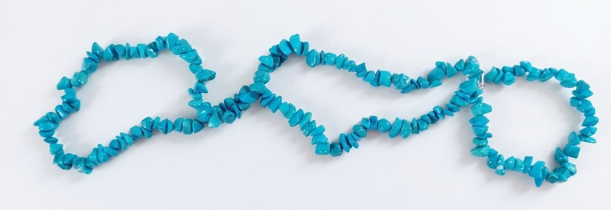 Turkuaz Doğal Taş Boncuk Dizisi - 1 cm (Yaklaşık 185 Adet) | Takı Malzemesi