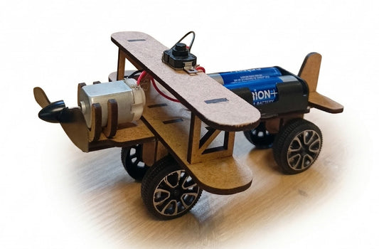 Nar Atolye - DIY Ahşap Uçak STEM Seti - Motorlu Eğitici Maket - Okul Projesi İçin Fen Deneyi