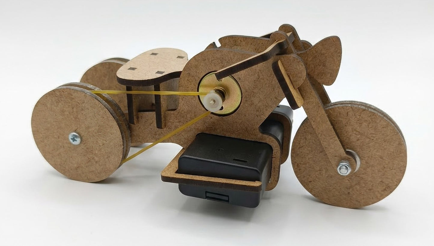 DIY Elektrikli Ahşap Motosiklet Maket Kiti - Demonte STEM Okul Projesi