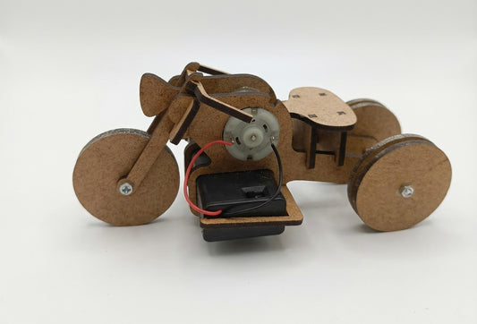 DIY Elektrikli Ahşap Motosiklet Maket Kiti - Demonte STEM Okul Projesi