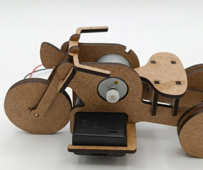 DIY Elektrikli Ahşap Motosiklet Maket Kiti - Demonte STEM Okul Projesi