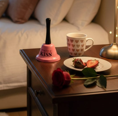 Pembe Romantik Öpücük Zili - masa zili