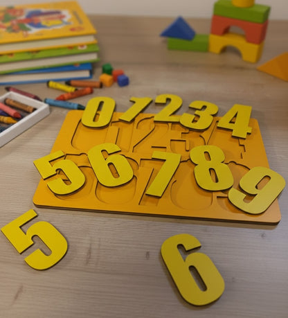 Ahşap Sayılar Puzzle - Eğitici Montessori Temelli Rakam Öğretici