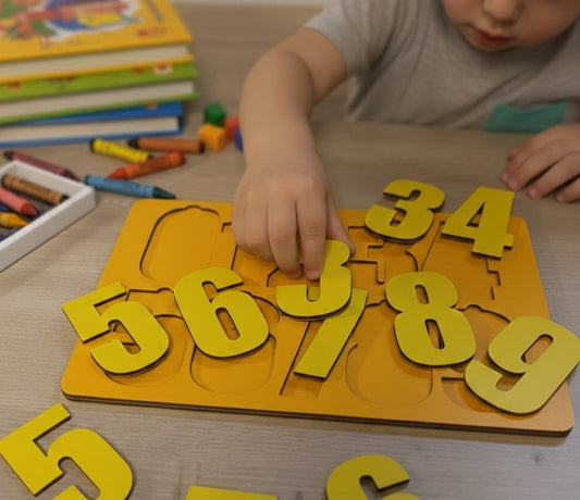 Ahşap Sayılar Puzzle - Eğitici Montessori Temelli Rakam Öğretici